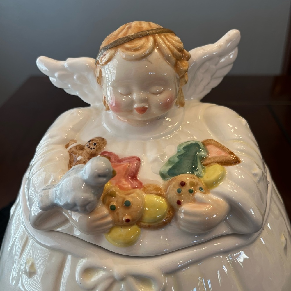 Angel Cookie Jar with Colorful Accents